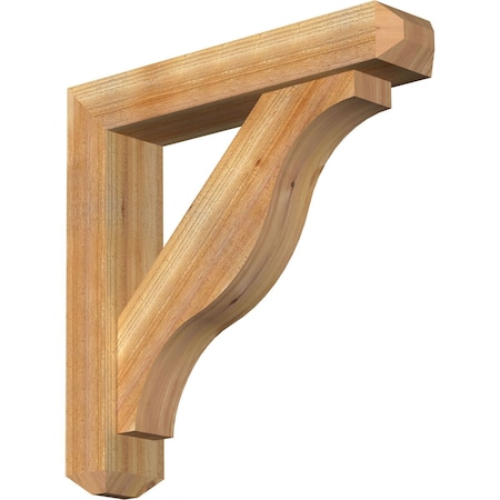 Ekena Millwork Funston Craftsman Rough Sawn Bracket w/ Offset Brace, Western Red Cedar, 6"W x 30"D x 30"H BKT0604X30X30FST04RWR